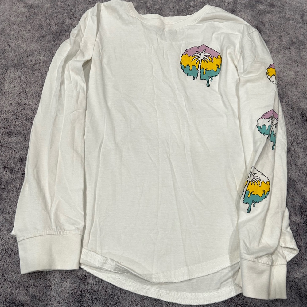 White DK with Colored Palm Tree Logo
